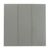 Splashback Tile Contempo Bright White Frosted 4 in. x 12 in. Glass Subway Floor and Wall Tile