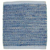 LR Resources Tribeca Blue 7 ft. 9 in. x 9 ft. 9 in. Reversible Wool Dhurry Indoor Area Rug