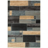 LR Resources Adana Blue/Ivory 7 ft. 9 in. x 9 ft. 9 in. Plush Indoor Area Rug