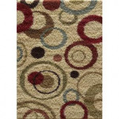 Tayse Rugs Casual Shag Ivory 7 ft. 10 in. x 9 ft. 10 in. Transitional Area Rug
