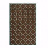 Home Decorators Collection Dresden Chocolate and Blue 3 ft. 6 in. x 5 ft. 6 in. Area Rug