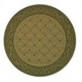 Safavieh Courtyard Natural/Olive 5.3 ft. x 5.3 ft. Round Area Rug