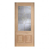 Main Door Mahogany Type Unfinished Beveled Brass 3/4 Glass Solid Wood Entry Door Slab