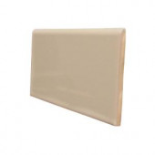 U.S. Ceramic Tile Color Collection Bright Fawn 3 in. x 6 in. Ceramic Surface Bullnose Wall Tile