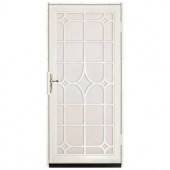 Unique Home Designs Lexington 36 in. x 80 in. Almond Outswing Security Door with Almond Perforated Screen and Polished Brass Hardware