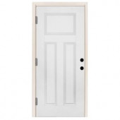 Steves & Sons Premium 3-Panel Primed White Steel Entry Door with 32 in. Right-Hand Outswing and 4 in. Wall