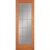 Feather River Doors 15-Lite Illusions Woodgrain 1-Lite Unfinished Oak Interior Door Slab