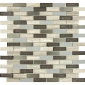 MS International Diamante Brick 12 in. x 12 in. Glass/Stone Mesh-Mounted Mosaic Wall Tile