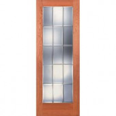 Feather River Doors 15-Lite Clear Bevel Zinc Woodgrain 1-Lite Unfinished Cherry Interior Door Slab