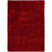 Nourison Overstock Modern Groove Red 5 ft. x 7 ft. Area Rug