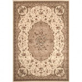 World Rug Gallery Manor House Cream Savonnerie 7 ft. 10 in. x 10 ft. 2 in. Area Rug