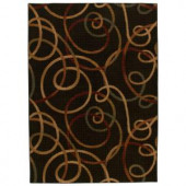 Shaw Living Illusions Grid Black Swirls 30 in. x 46 in. Scatter Rug