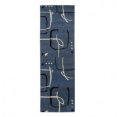 Home Decorators Collection Fragment Aegan Blue 2 ft. 6 in. x 8 ft. Runner