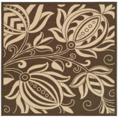 Safavieh Courtyard Chocolate/Natural 7 ft. 10 in. x 7 ft. 10 in. Square Area Rug