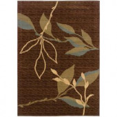 LR Resources Contemporary Light Brown and Light Moss Rectangle 3 ft. 11 in. x 5 ft. 3 in. Plush Indoor Area Rug