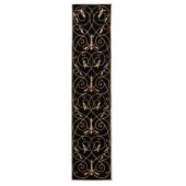 Home Decorators Collection Scrolls Black 2 ft. 3 in. x 10 ft. Runner