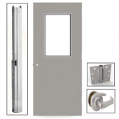 L.I.F Industries 36 in. x 80 in. Vision 1/2 Lite Left-Hand Door Unit with Knockdown Frame