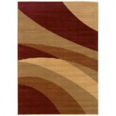 LR Resources Contemporary Cherry and Dark Yellow Rectangle 7 ft. 9 x 9 ft. 9 in. Plush Indoor Area Rug