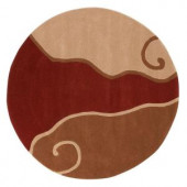 Home Decorators Collection Divani Terra and Beige 5 ft. 9 in. Round Area Rug