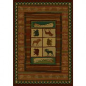 United Weavers Hearthstone Beige and Green 5 ft. 3 in. x 7 ft. 6 in. Area Rug