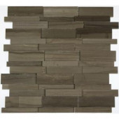 Splashback Tile Dimension 3D Brick Athens Gray Pattern 12 in. x 12 in. Marble Mosaic Floor and Wall Tile