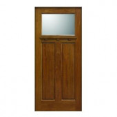 Main Door Craftsman Collection 1 Lite Prefinished Walnut Solid Mahogany Type Wood Slab Entry Door