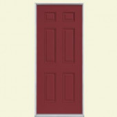 Masonite 6-Panel Painted Steel Entry Door with Brickmold