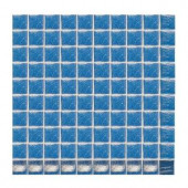 Daltile Sonterra Glass Crystal Blue Iridescent 12 in. x 12 in. x 6mm Glass Sheet Mounted Mosaic Wall Tile (10 sq. ft. / case)