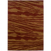 LR Resources Contemporary Cherry and Dark Yellow Rectangle 7 ft. 9 in. x 9 ft. 9 in. Plush Indoor Area Rug