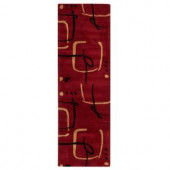 Home Decorators Collection Fragment Red 2 ft. 6 in. x 8 ft. Runner