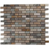 Splashback Tile Blend 12 in. x 12 in. Marble and Glass Mosaic Floor and Wall Tile