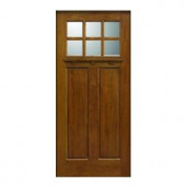 Main Door Craftsman Collection 6 Lite Prefinished Walnut Solid Mahogany Type Wood Slab Entry Door