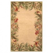 Kas Rugs Border Bouquet Ivory 7 ft. 9 in. x 9 ft. 6 in. Area Rug