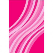 LA Rug Inc. Fun Time Wacky Pink Wave Multi Colored 39 in. x 58 in. Area Rug