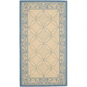 Safavieh Courtyard Natural/Blue 4 ft. x 5.6 ft. Area Rug