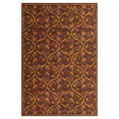 Kas Rugs Floral Scroll Green 3 ft. 3 in. x 4 ft. 11 in. Area Rug