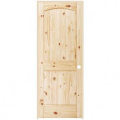 Steves & Sons 2-Panel Round Top Plank Unfinished Knotty Pine Prehung Interior Door