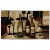 Wine and Glasses Brown 1 ft. 8 in. x 3 ft. 9 in. Kitchen Rug
