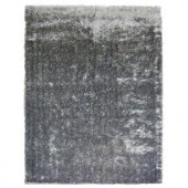 Lanart Silk Reflections Salt and Pepper 5 ft. x 7 ft. 6 in. Area Rug
