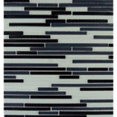 MS International 12 in. x 12 in. Black and White Bamboo Glass Mesh-Mounted Mosaic Tile