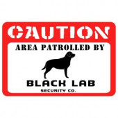 Bungalow Flooring Printed Caution: Black Lab 17.5 in. x 26.5 in. Pet Mat