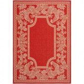 Safavieh Courtyard Red/Natural 4 ft. x 5.6 ft. Area Rug