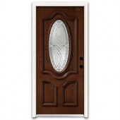 Steves & Sons Annapolis 3/4 Oval Stained Mahogany Wood Entry Door-DISCONTINUED