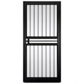 Unique Home Designs Guardian 36 in. x 80 in. Black Outswing Security Door with Shatter-Resistant Glass Inserts