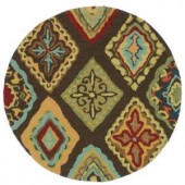 Loloi Rugs Olivia Life Style Collection Brown Multi 3 ft. Round Area Rug