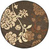 Safavieh Courtyard Black Natural/Brown 5 ft. 3 in. x 5 ft. 3 in. Round Area Rug