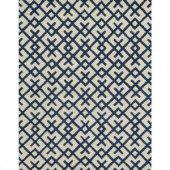 Loloi Rugs Weston Lifestyle Collection Ivory Navy 7 ft. 9 in. x 9 ft. 9 in. Area Rug