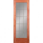 Feather River Doors 15-Lite Illusions Woodgrain 1-Lite Unfinished Mahogany Interior Door Slab