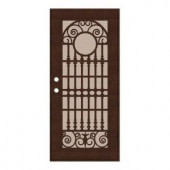 Unique Home Designs Spaniard 36 in. x 80 in. Copper Right-handed Surface Mount Aluminum Security Door with Desert Sand Perforated Screen