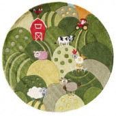 Momeni Caprice Collection Grass 5 ft. x 5 ft. Round Area Rug